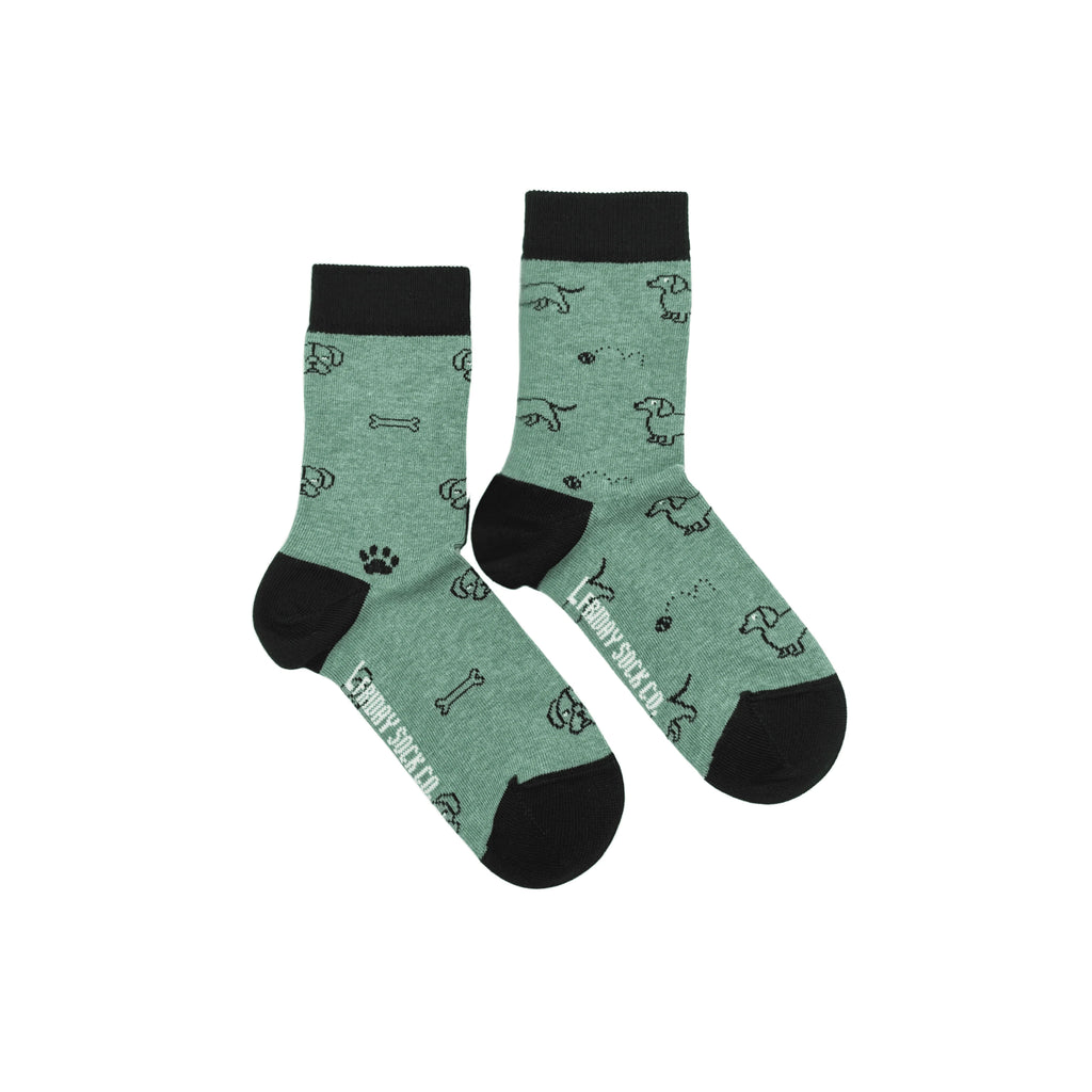 Mismatched dog-themed socks for kids – a fun and cozy way to show off their love for pups!