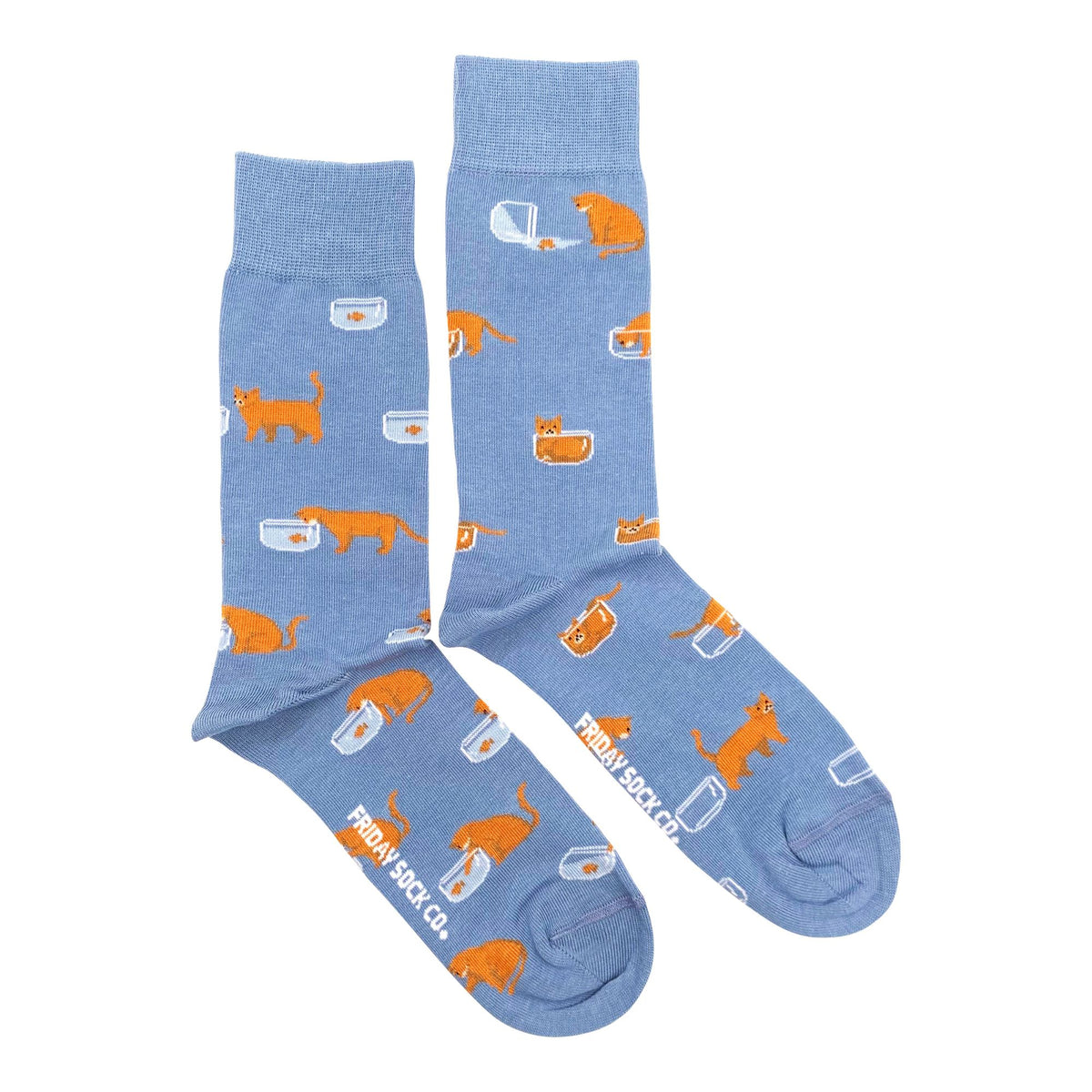 Cat & Goldfish Men's Socks | Mismatched Socks | Friday Sock Co.